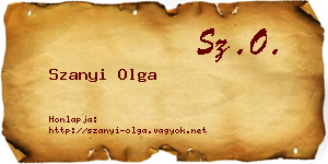 Szanyi Olga névjegykártya